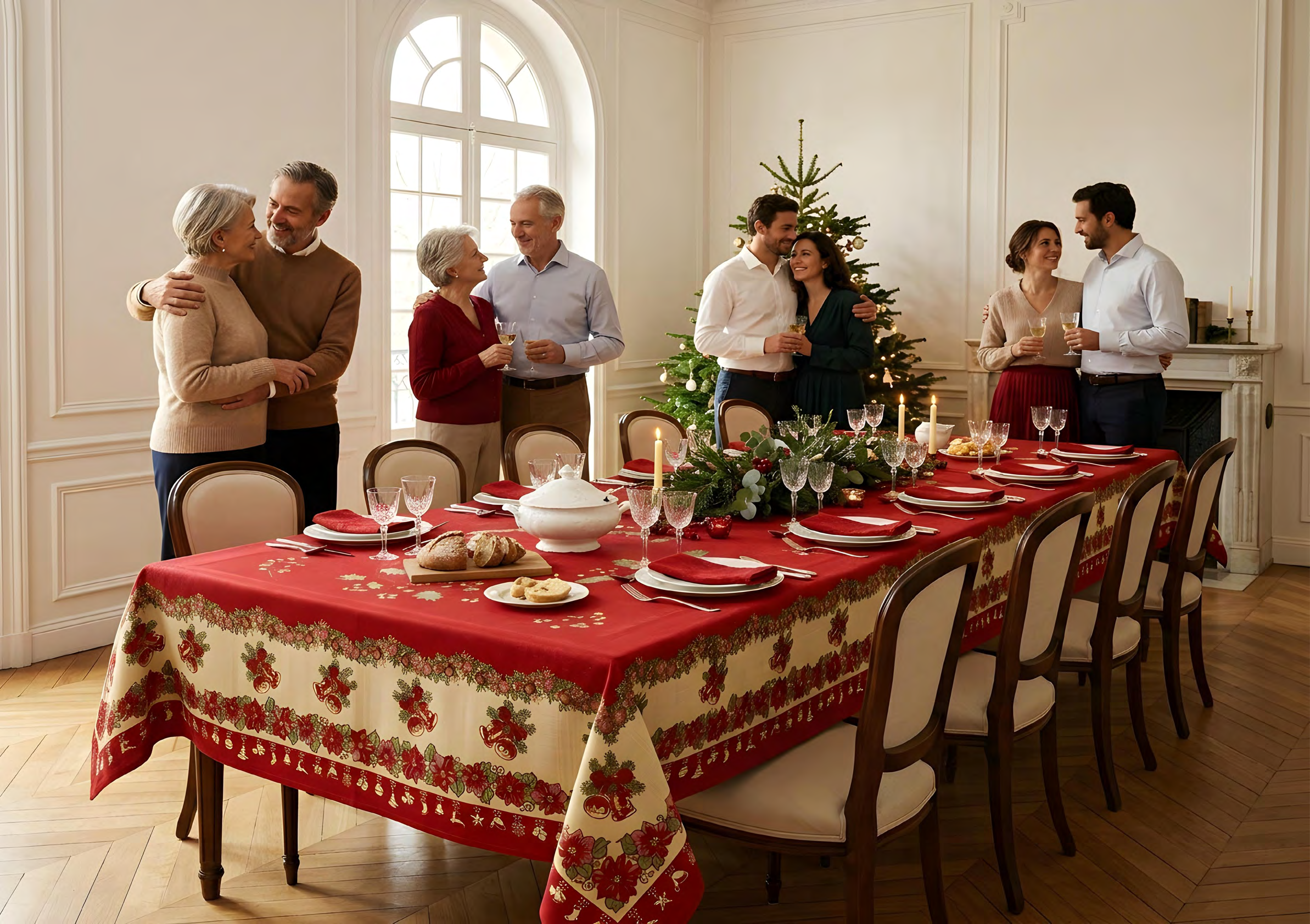 Temps de Noël — grande table de fête